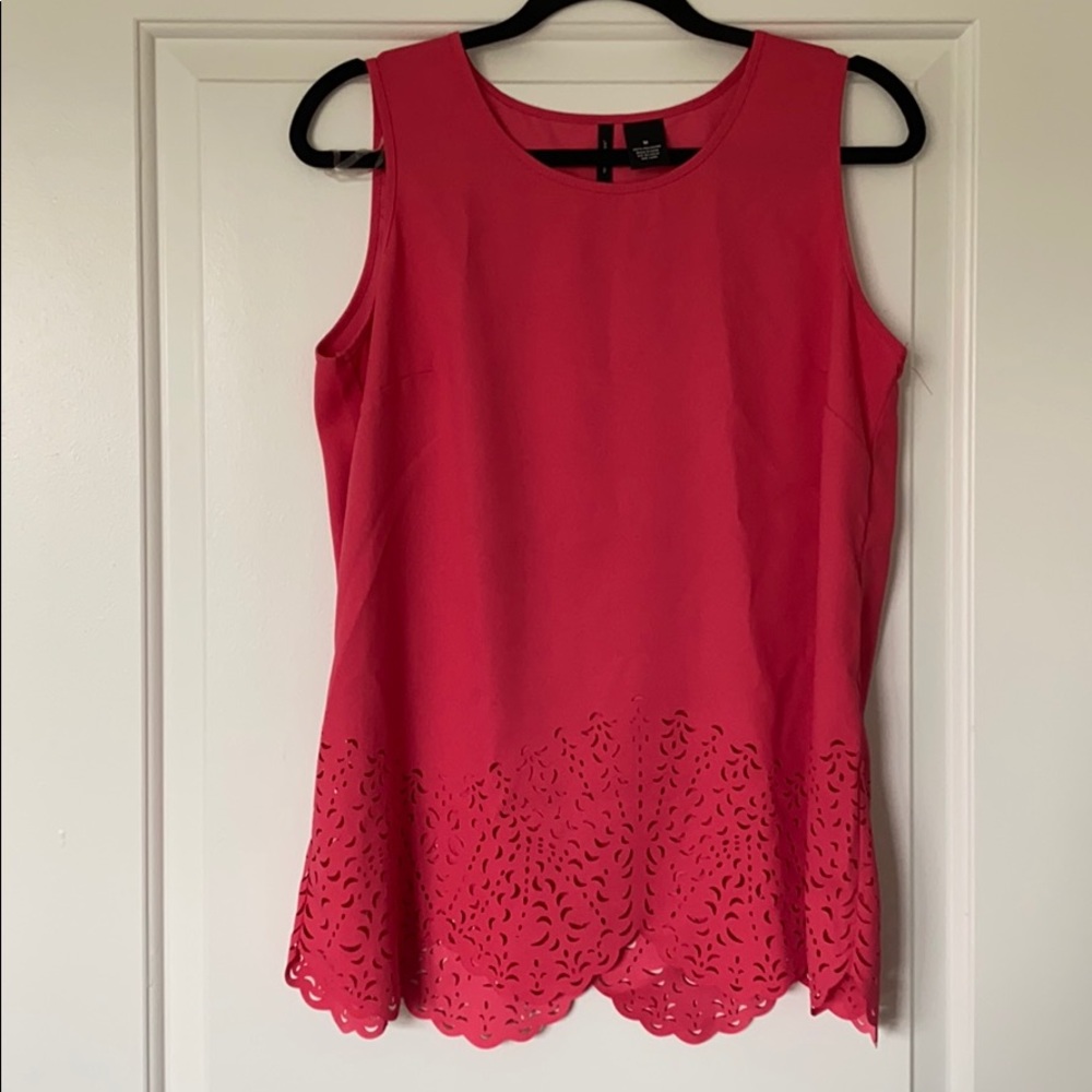 NWOT New Directions Pink eyelet sleeveless top